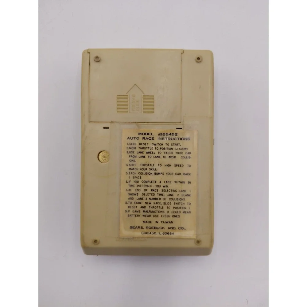 Vtg Sears Electronic Auto Race Handheld Game Read